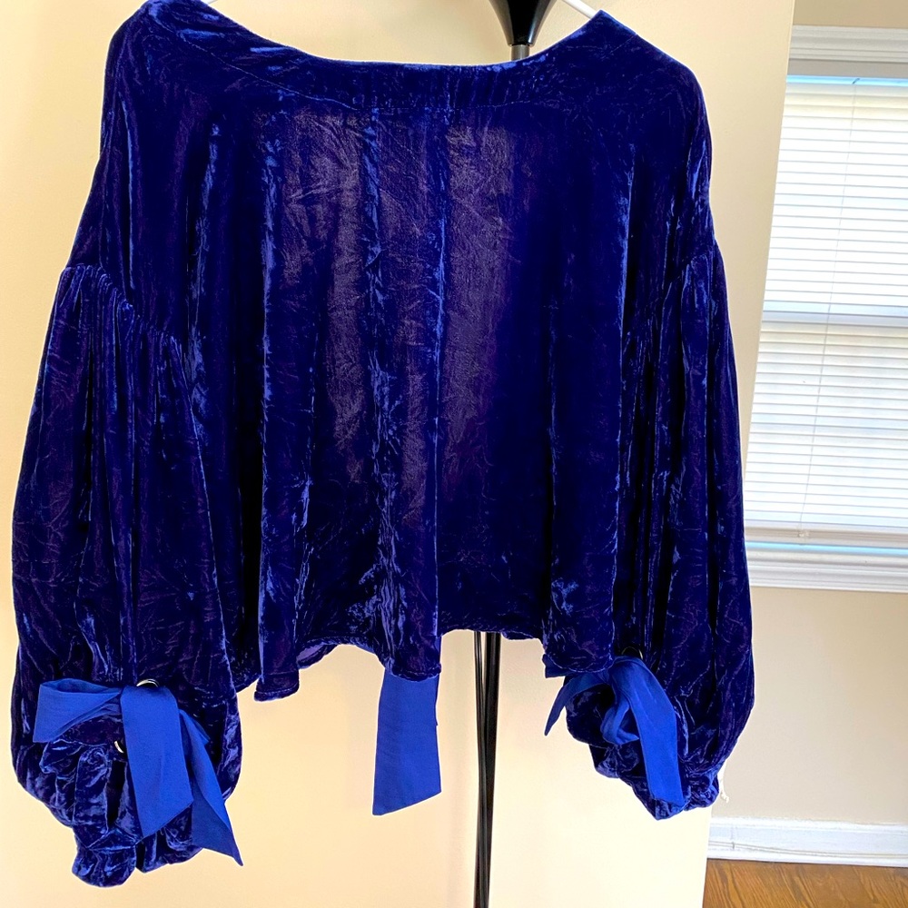 Free people crushed velvet open back top